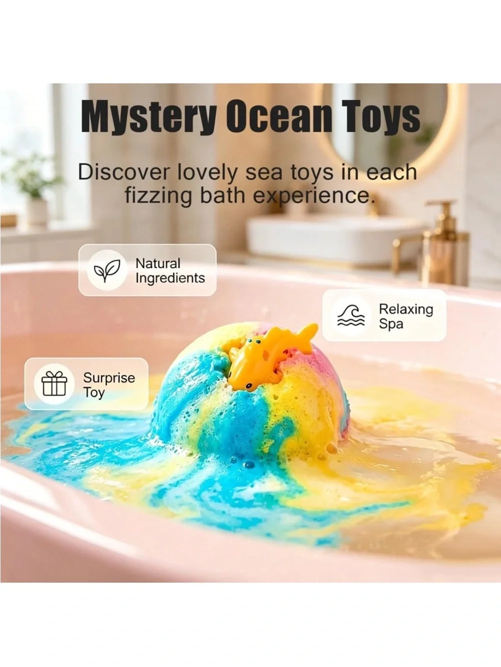 Bath Bomb Gift Set - Ocean Theme Bath Salt Ball Set